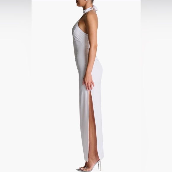 🦢NWT🦢 Naked Wardrobe Corset Halter Shirting Dress - Picture 3 of 7